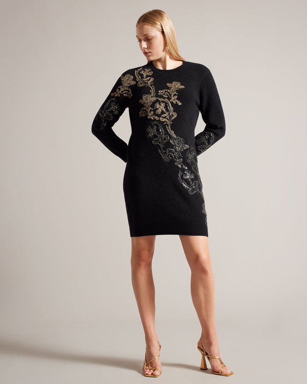 SALENAA-Dresses-Embellished Knit Dress- Ted Baker Romania