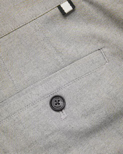 VERANE-Trousers-From conquering the boardroom or hitting the latest hotspot, the VERANE trousers are as versatile as they are suave. Crafted with a herringbone texture and just the right amount of stretch, they'll have you looking sharp and feeling comfortable. Smart trousers Herringbone texture Light stretch Regular fit Belt loops Pockets O'Shea is 6'2.5" / 1.89m and wears Light Grey in 32 R- Ted Baker Romania