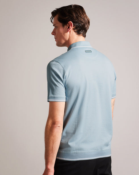 ERWEN-Tops-Our ERWEN polo shirt combines classic charm with a modern twist. Crafted with a textured knit, it boasts short sleeves, a classic collar, and a button fastening for easy style. The contrasting stripe details add a sporty flair that's perfect for any occasion. Polo shirt Short sleeves Classic collar Button fastening Textured knit Contrasting stripe details- Ted Baker Romania