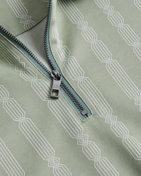 ICKEN-Tops-Meet your new favorite polo. Short sleeves, a convenient zip placket, and a geometric design make ICKEN effortlessly stylish. Polo shirt Short sleeves Zip placket Classic collar Regular fit Geometric jacquard design- Ted Baker Romania