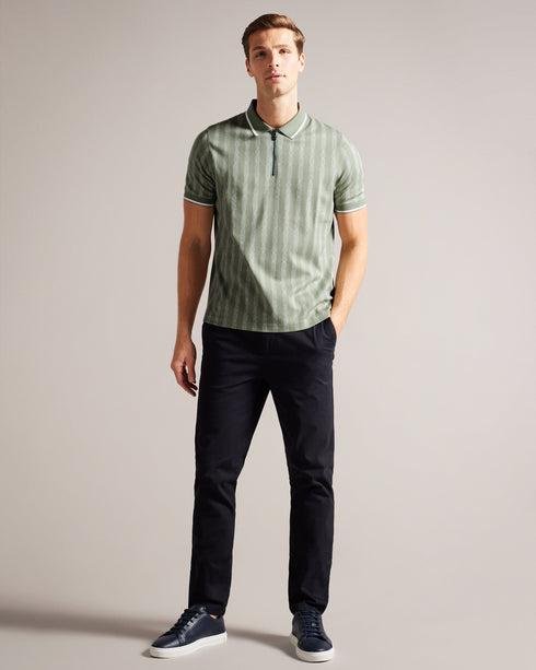 ICKEN-Tops-Meet your new favorite polo. Short sleeves, a convenient zip placket, and a geometric design make ICKEN effortlessly stylish. Polo shirt Short sleeves Zip placket Classic collar Regular fit Geometric jacquard design- Ted Baker Romania