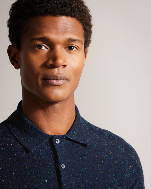 USTEE-Knitwear-Elevate your casual game with this USTEE. Wear it to brunch, work, or a garden party and watch the compliments roll in. Polo shirt Short sleeves Cable knit detailing Button fastening Classic collar Marled texture- Ted Baker Romania