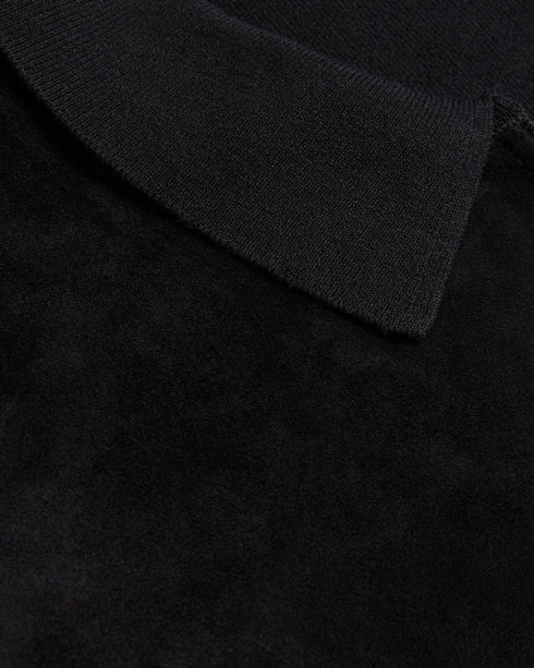 PIETER-Knitwear-Get ready to up your style game with our PIETER jacket. The suede front gives it that touch of luxury, while long sleeves keep you cosy and the ribbed collar adds a dash of rugged charm. Jacket Suede front Long sleeves Ribbed collar Zip fastening- Ted Baker Romania