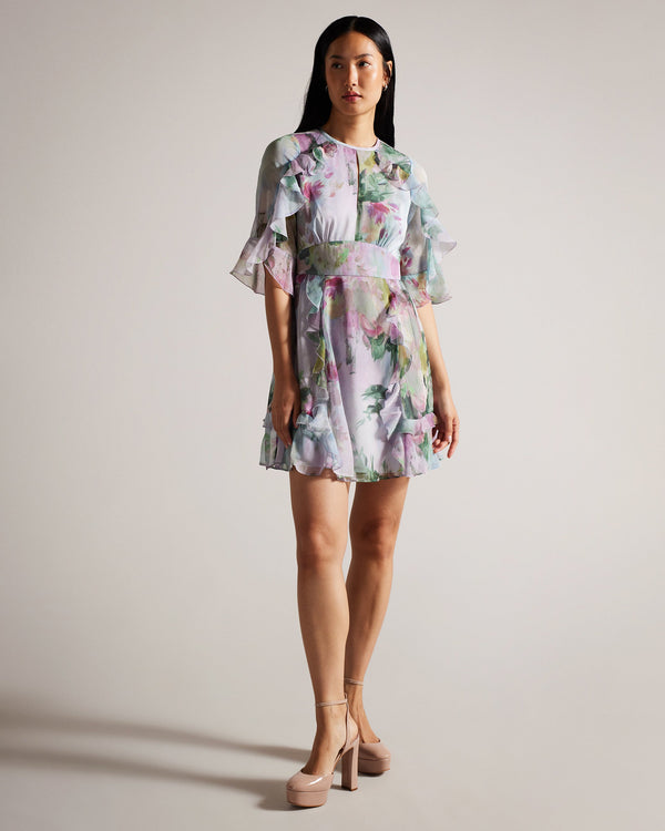 MADDIEY-Dresses-Waterfall Ruffle Mini Dress- Ted Baker Romania