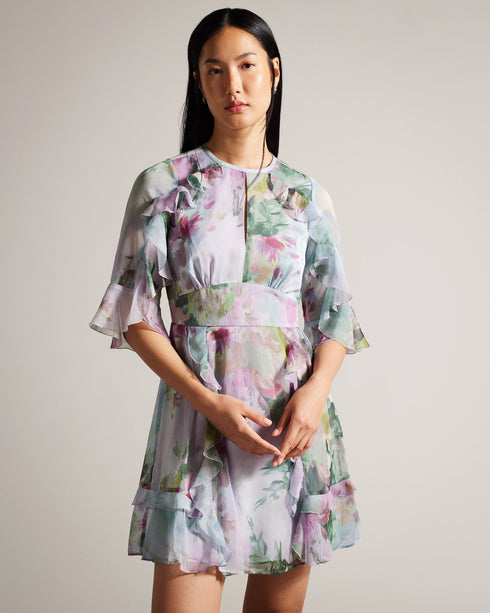 MADDIEY-Dresses-Waterfall Ruffle Mini Dress- Ted Baker Romania