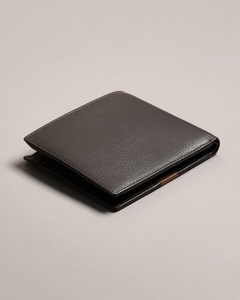 EVON-Wallets-Striped Leather Bifold Wallet- Ted Baker Romania