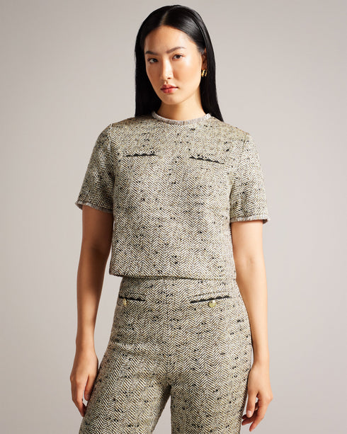 FELIOJ-Tailoring-Boucle Tee With Welt Pockets- Ted Baker Romania