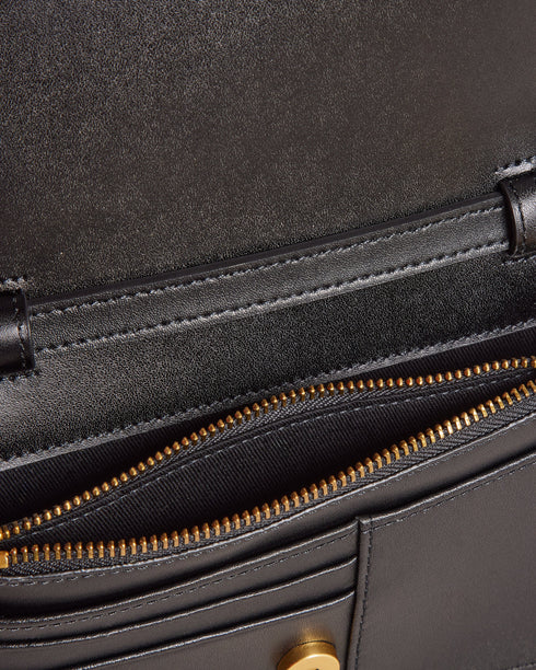 KAHNISA-goods-Carry around your card collection with KAHNISA. This leather purse has all of the card slots and zip compartments you'll ever need, with a fold over cover to keep them safe. The adjustable chain & leather shoulder strap allows for stylish carrying, finished with a studded trim for maximum style. Leather purse Studded trim Zip coin compartment Multiple card slots Foldover cover with magnetic fastening Adjustable chain and leather shoulder strap External zip pocket Dimensions: 10.5cm x 2.5cm- Te