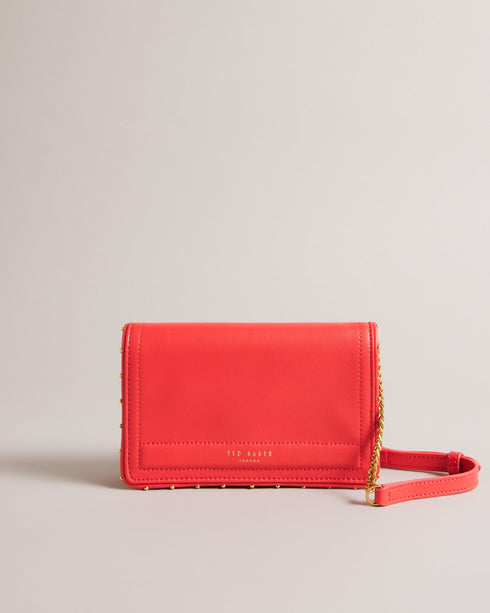 KAHNISA-goods-Carry around your card collection with KAHNISA. This leather purse has all of the card slots and zip compartments you'll ever need, with a fold over cover to keep them safe. The adjustable chain & leather shoulder strap allows for stylish carrying, finished with a studded trim for maximum style. Leather purse Studded trim Zip coin compartment Multiple card slots Foldover cover with magnetic fastening Adjustable chain and leather shoulder strap External zip pocket Dimensions: 10.5cm x 2.5cm- Te