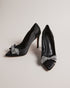 ORLILAS-Shoes-Make a lasting impression with the ORLILAS heels. A crystal embellished bow elevates this pair with an irresistible sparkle. Court heels Crystal embellished bow Pointed toe Padded insole Curved side Slip on Gold heel band with logo engraved ring Heel height: 10.3cm- Ted Baker Romania