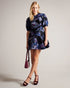 WILBUR-Dresses-Puff Sleeve Jacquard Midi Dress- Ted Baker Romania