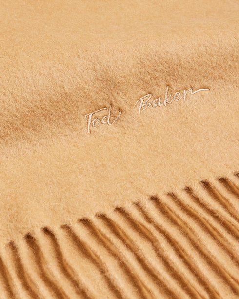 LOTTIEA-Scarves-Perfect for keeping you warm as the weather starts to get chilly, the LOTTIEA scarf is knitted from wool with a fringe trim to bring a little luxury into your daily rotation. Wool scarf Fringe trim Embroidered logo Dimensions: 180cm x 35cm- Ted Baker Romania