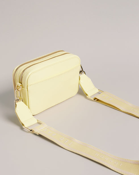 STUNNIE-Bags-It's all in the details: Camera bag Top grain leather Two zip compartments Adjustable and removable webbing strap Logo hardware Slip pocket Dimensions: 17cm x 11 cm x 5cm- Ted Baker Romania