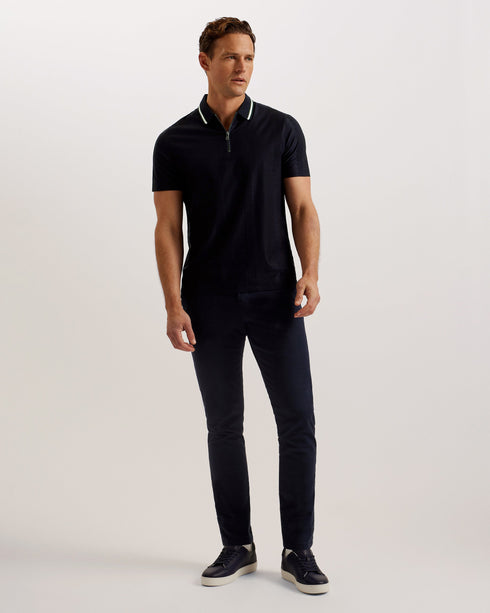 ORBITE-Tops-SS Slim Fit Jacquard T Polo- Ted Baker Romania