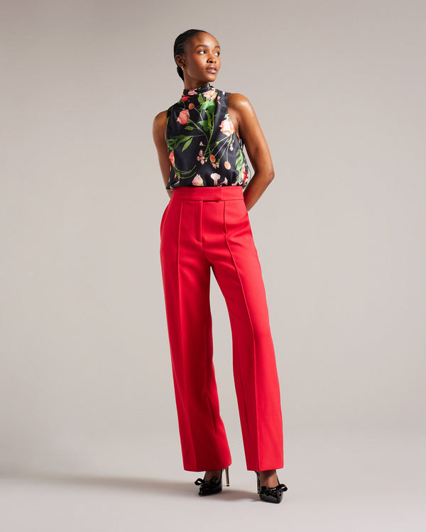 RAEVEN-Tops-This sleeveless number will bring elegance to any season, whether you wear it on its own or layer it under your favorite blazer. RAEVEN brings together a high cowl neck, floral print and back bow fastening to create a top that's a true stand out. Sleeveless top High cowl neck Floral print Self-tie back bow Slim fit Ayo is 5'8" / 1.73m and wears Black in a Ted size 1- Ted Baker Romania