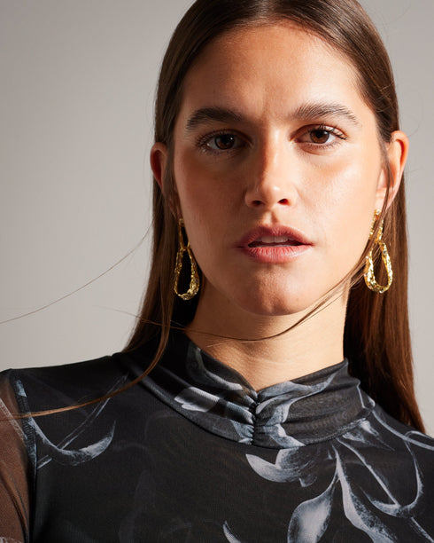 KAESA-Tops-High Neck Mesh Top- Ted Baker Romania