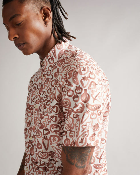 ARGO-Shirts-Look as cool as a cucumber with ARGO in your wardrobe. Featuring an assortment of sketched veggies, this shirt will give you a healthy dose of style this season. Ted Baker menswear collection Button down shirt Sketched veggie print Short sleeved Classic collar Our model is 6'1" / 1.86m and wears a Ted size 3- Ted Baker Romania