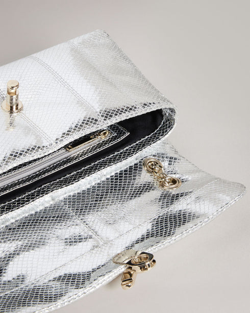 AYALANI-Bags-Snake Detail Leather Puffer Baguette Bag- Ted Baker Romania