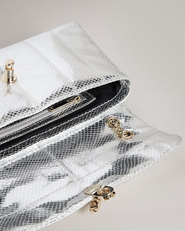 AYALANI-Bags-Snake Detail Leather Puffer Baguette Bag- Ted Baker Romania