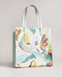 BRELCON-Bags-Hold your head high as you walk down the street with BRELCON. With a colorful brush stroke pattern, this shopper bag is sure to elevate your style game. This bag is complete with two top handles and an embossed Ted Baker branding. This product is made with 40% recycled polyester and 18% recycled polyurethane. Fabric made with recycled materials saves water and energy and helps divert waste from landfill. Large shopper bag Sand Dune brush strokes print Two top handles One internal pocket Embosse