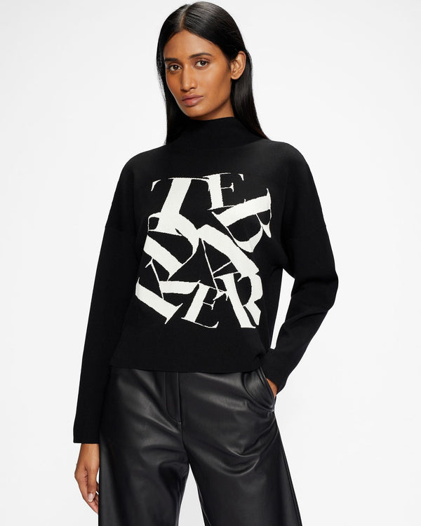 IZBELLE-Knitwear-Funnel Neck Branded Sweater- Ted Baker Romania