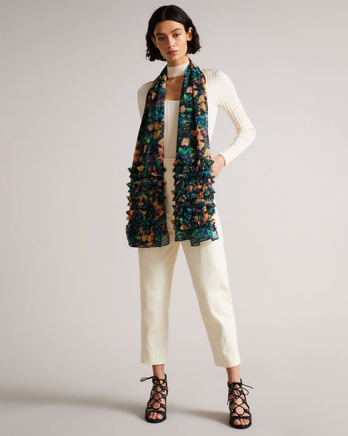 LIYANA-Scarves-Flirty Texture Floral Scarf- Ted Baker Romania