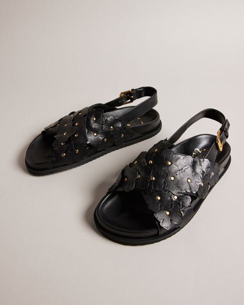 MIARAH-Sandals-Put a spring in your step with MIARAH. A classic slider style embellished with our mignature magnolias all over the straps, these shoes are just asking to see the sun. Take them to the beach, the pool or out in the city on a sunny day. Sliders Leather Magnolia embellished Ankle strap Open toe Metallic studs Buckle fastening- Ted Baker Romania