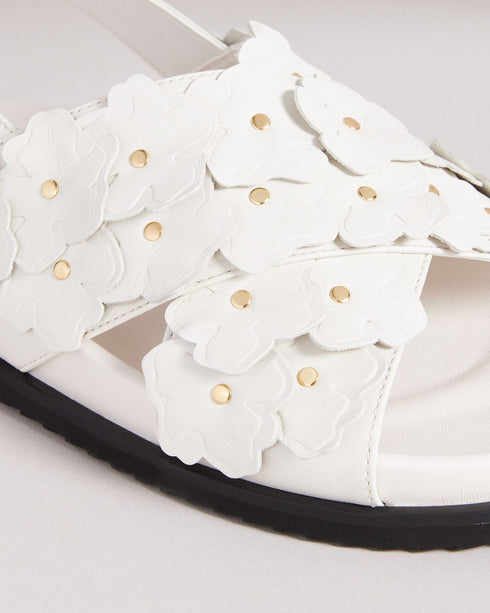 MIARAH-Sandals-Put a spring in your step with MIARAH. A classic slider style embellished with our mignature magnolias all over the straps, these shoes are just asking to see the sun. Take them to the beach, the pool or out in the city on a sunny day. Sliders Leather Magnolia embellished Ankle strap Open toe Metallic studs Buckle fastening- Ted Baker Romania