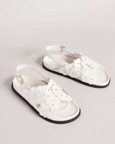 MIARAH-Sandals-Put a spring in your step with MIARAH. A classic slider style embellished with our mignature magnolias all over the straps, these shoes are just asking to see the sun. Take them to the beach, the pool or out in the city on a sunny day. Sliders Leather Magnolia embellished Ankle strap Open toe Metallic studs Buckle fastening- Ted Baker Romania