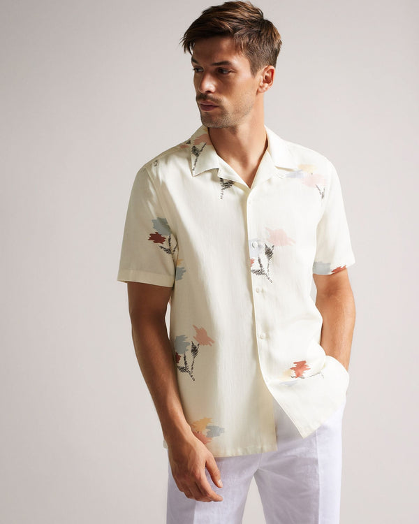 NEELE-Shirts-Short Sleeve Abstract Floral Shirt- Ted Baker Romania