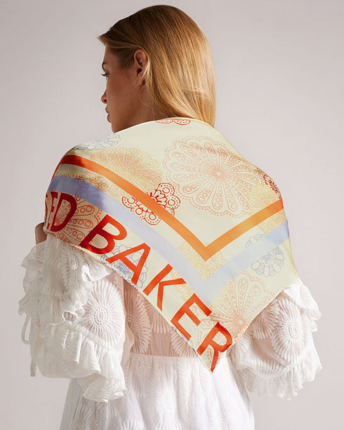 SAPHURA-Scarves-Summer Bloom Mandala Dot Silk Square Scarf- Ted Baker Romania