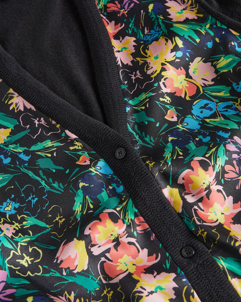 TILJA-Knitwear-Longline Woven Front Cardigan- Ted Baker Romania