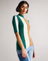 VENUSES-Knitwear-We're saying ‘yes' to VENUSES: just look at that striking colour-blocking and ribbed, fitted fabric. Team this high-necked number with jeans for a cute, classy look. Short-sleeved knitted top Ribbed fabric Colour blocking Cute and cosy Our model is 5'9"/ 1.75m and wears a size 8- Ted Baker Romania