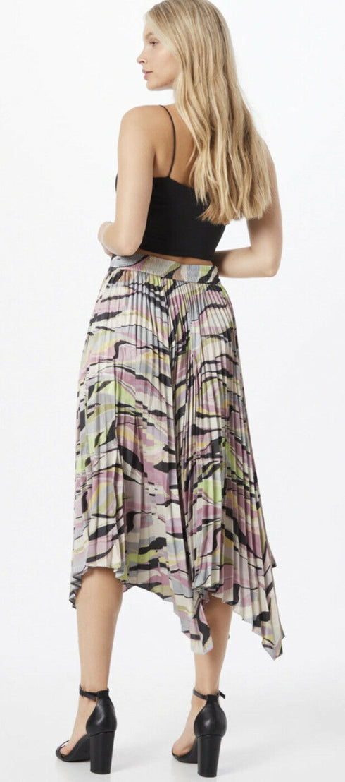MIIAH-Skirts-SkirtPleated Midi Skirt With A High-Low Hemline And An Elasticated Waistline.- Ted Baker Romania
