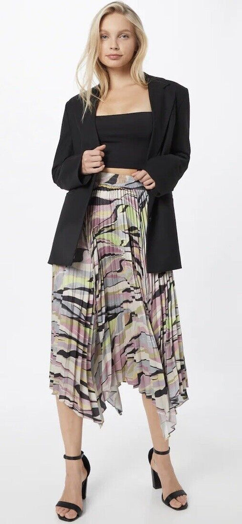 MIIAH-Skirts-SkirtPleated Midi Skirt With A High-Low Hemline And An Elasticated Waistline.- Ted Baker Romania