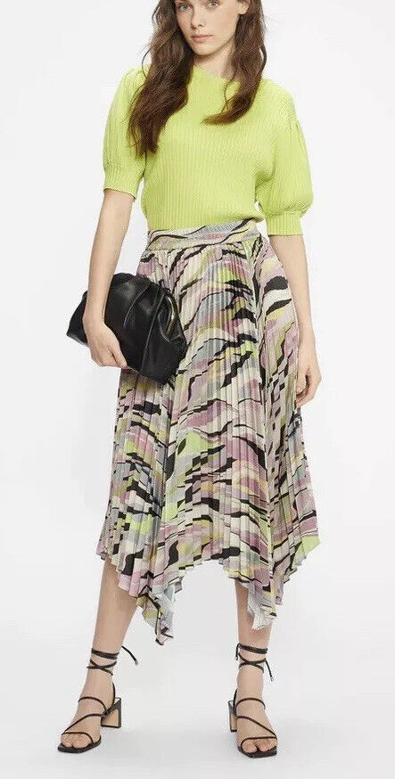 MIIAH-Skirts-SkirtPleated Midi Skirt With A High-Low Hemline And An Elasticated Waistline.- Ted Baker Romania